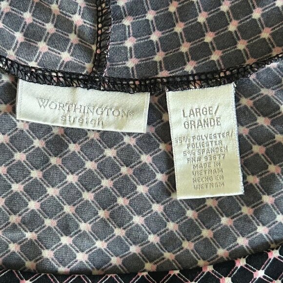 Worthington Women's 3/4 Sleeve Stretch Square Neck Blouse, Large - Picture 4 of 4
